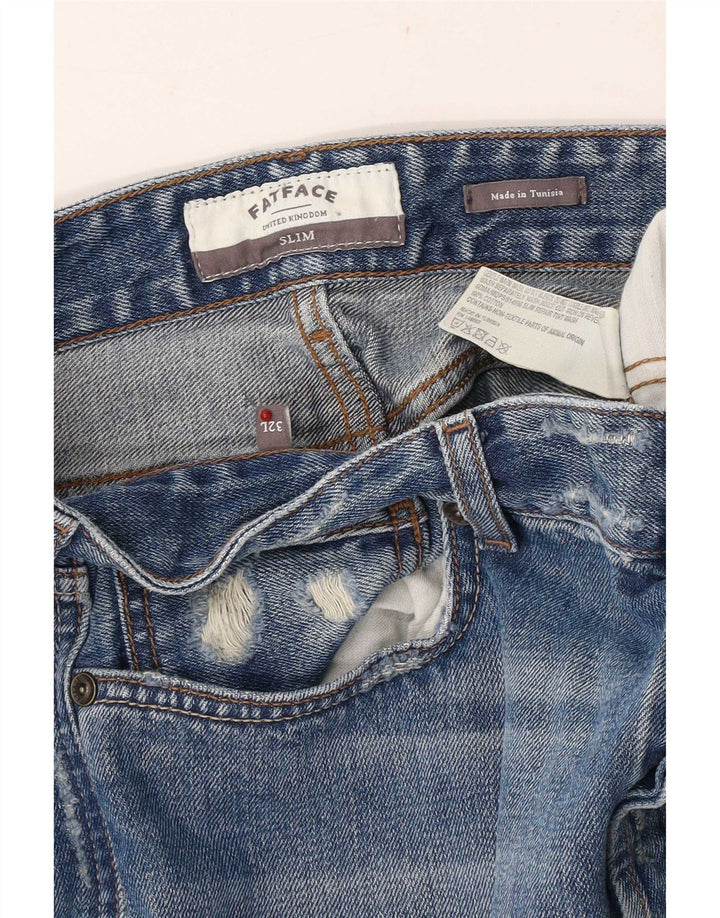Fat Face Jean slim vieilli pour homme W32 L33 en coton bleu