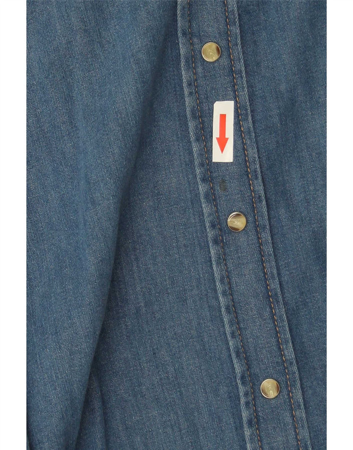 Massimo Dutti Chemise en jean pour femme UK 10 Small Bleu