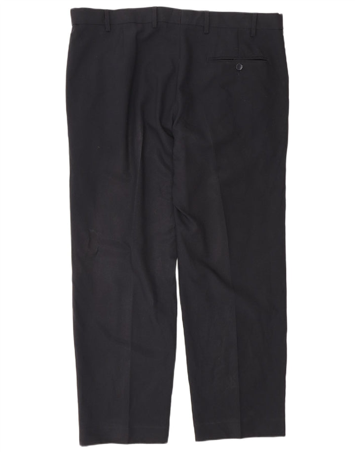 Marks & Spencer Pantalon de Costume Regular Homme W38 L29 Bleu Marine Polyester