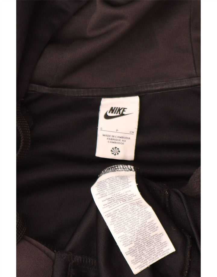 Nike Pull à capuche zippé graphique pour homme Petit polyester color block noir