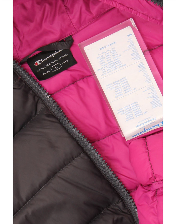 CHAMPION Veste matelassée à capuche pour fille 13-14 ans Large Noir Polyamide