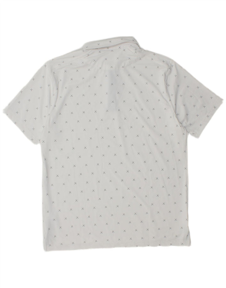 Nike Polo Dri Fit Homme Blanc Moyen Polyester Géométrique