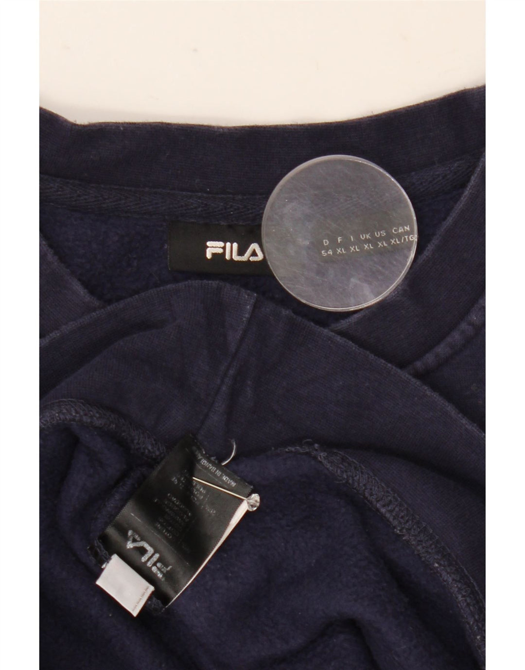 Fila Homme Graphic Sweatshirt Jumper XL Bleu Marine Coton