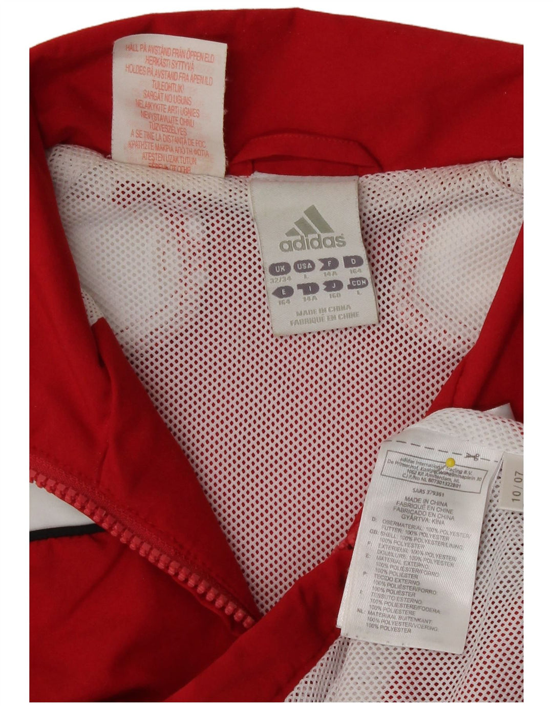 Adidas Veste de Survêtement Garçon 13-14 ans Rouge Colorblock Polyester