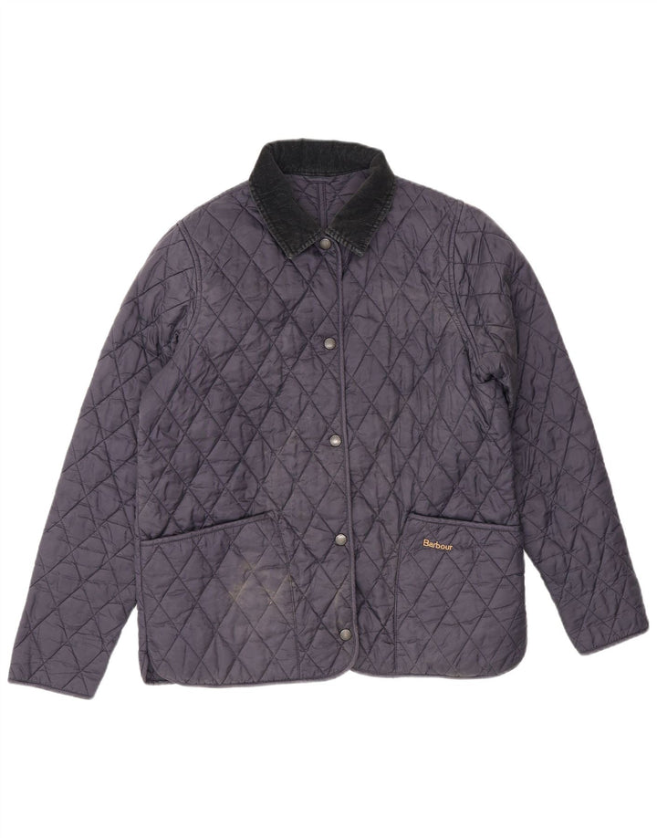 Barbour Veste matelassée pour femme UK 12 Polyester bleu marine moyen