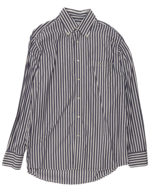 Lacoste Chemise homme Taille 41 Coton bleu marine moyen à fines rayures