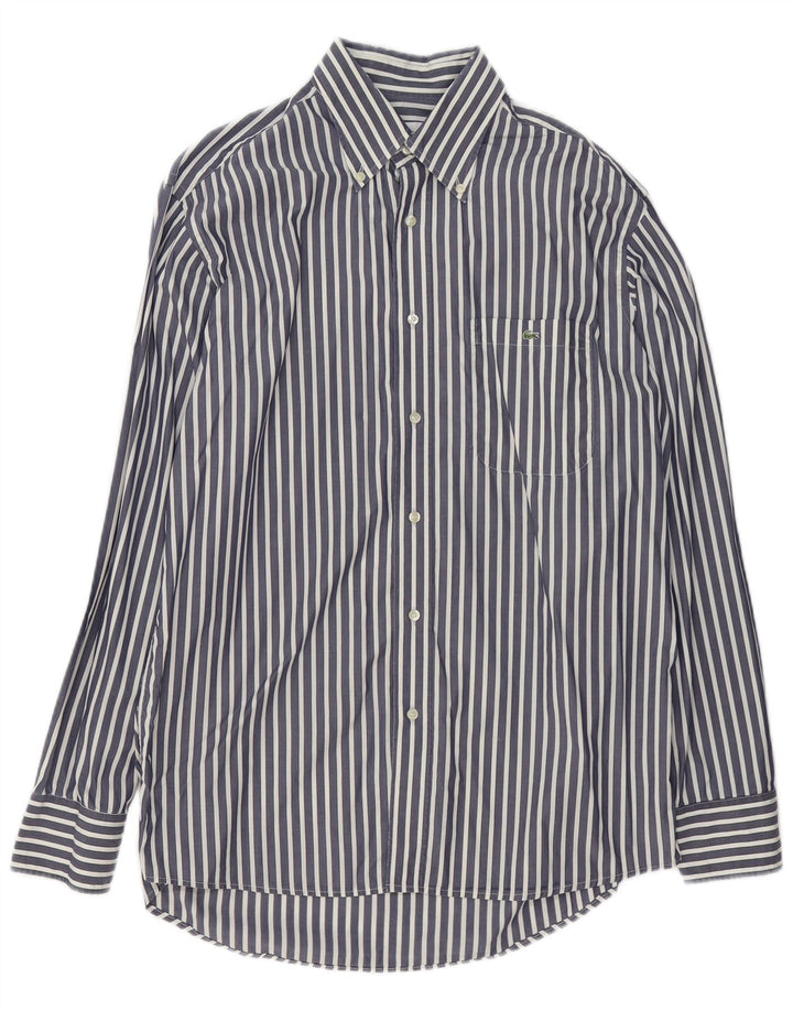 Lacoste Chemise homme Taille 41 Coton bleu marine moyen à fines rayures