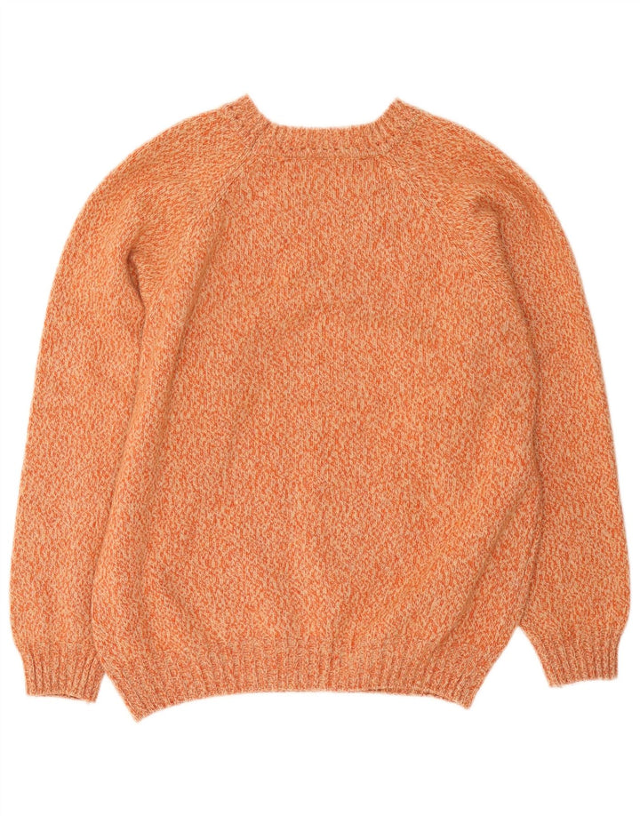 Ellesse Pull col rond pour homme en laine mouchetée orange