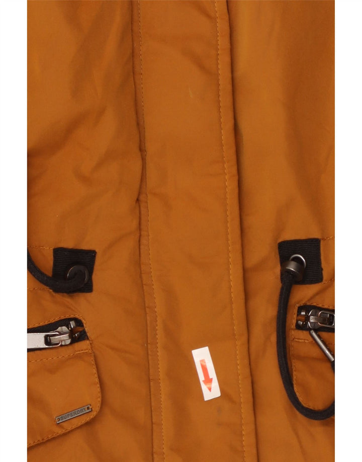 SUPERDRY Veste coupe-vent à capuche pour femme UK 8 Small Orange Polyester