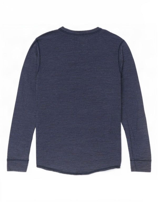 Hollister Haut à manches longues pour homme XS en coton moucheté bleu marine