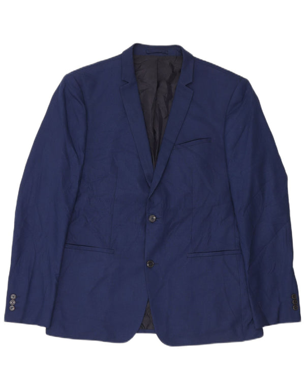 Zara Veste Blazer Slim Fit 2 Boutons Homme EU 54 XL Bleu Marine