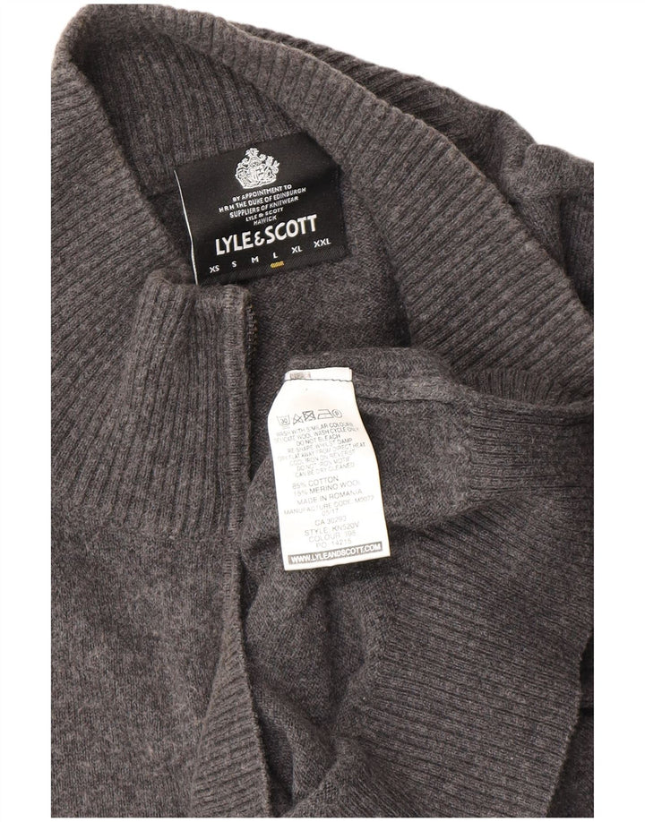 Lyle & Scott Pull à col zippé pour hommes, grand coton gris