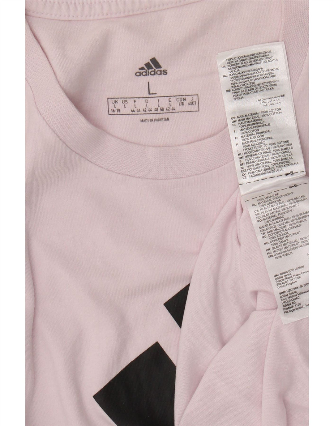 ADIDAS T-shirt graphique pour femme UK 16/18 Grand coton rose