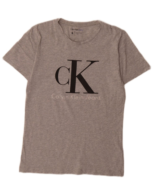 Calvin Klein Jeans T-Shirt Graphique Homme Petit Gris Moucheté Coton
