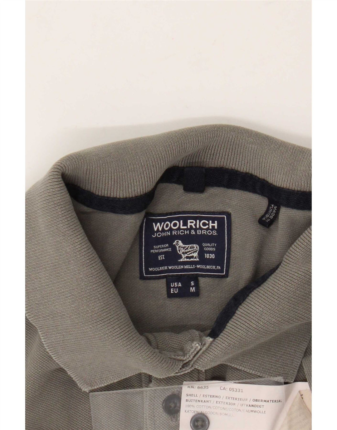 Woolrich Polo Homme Petit Gris Coton