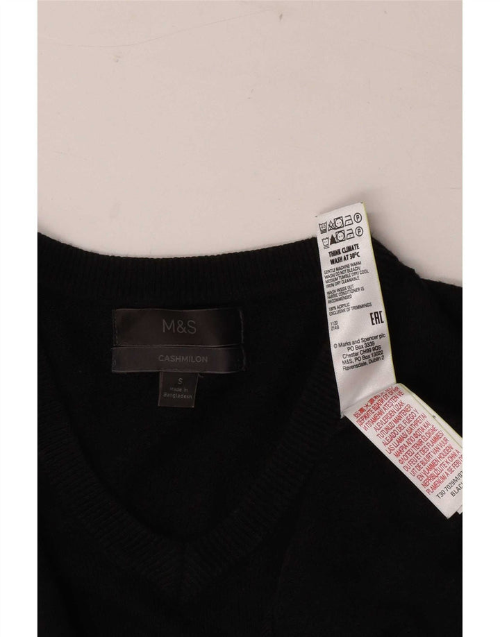 Marks & Spencer Pull col V pour homme Petit Noir Acrylique