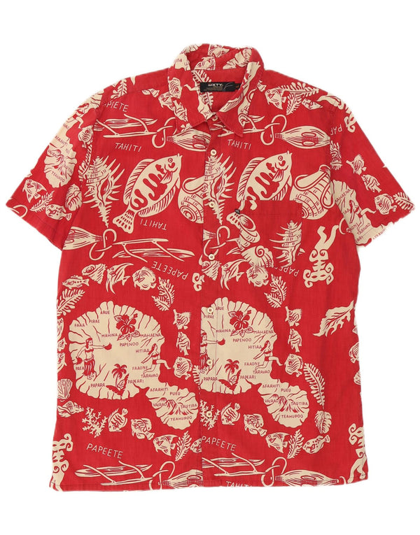Chemise à manches courtes pour hommes Sixty Grand coton floral rouge