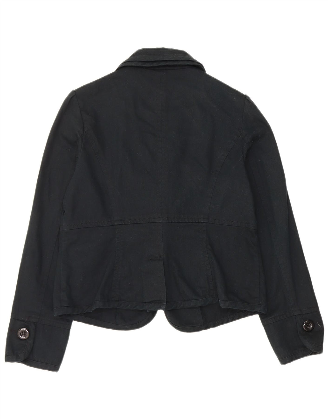 Monsoon Veste Blazer 1 Bouton Femme UK 16 Large Bleu Marine Coton