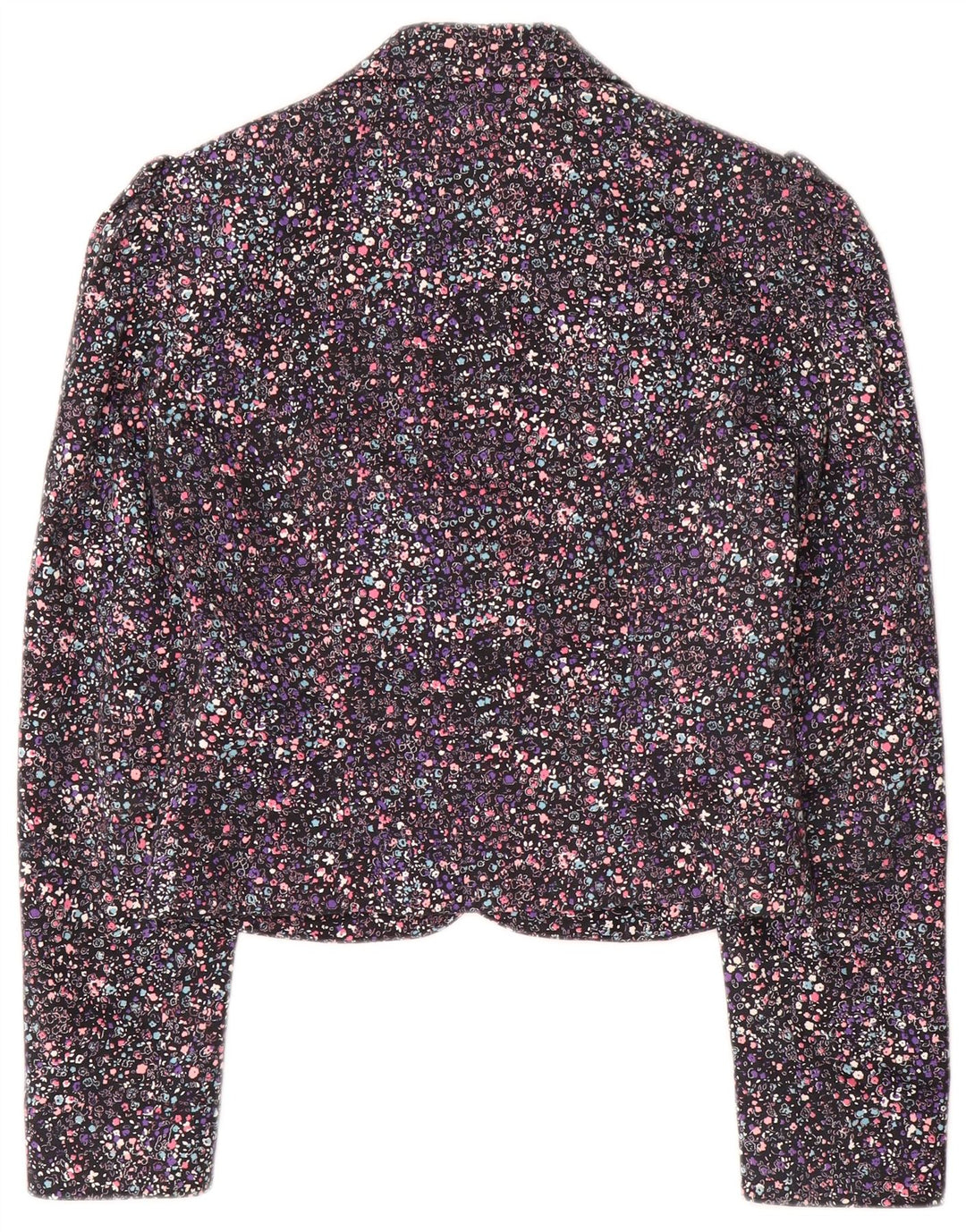 Monsoon Veste blazer courte à 1 bouton pour femme UK 8 Petit motif floral multicolore