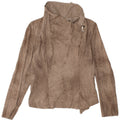 ZARA Veste bomber courte pour femme UK 14 Large Marron Tie Dye Polyester