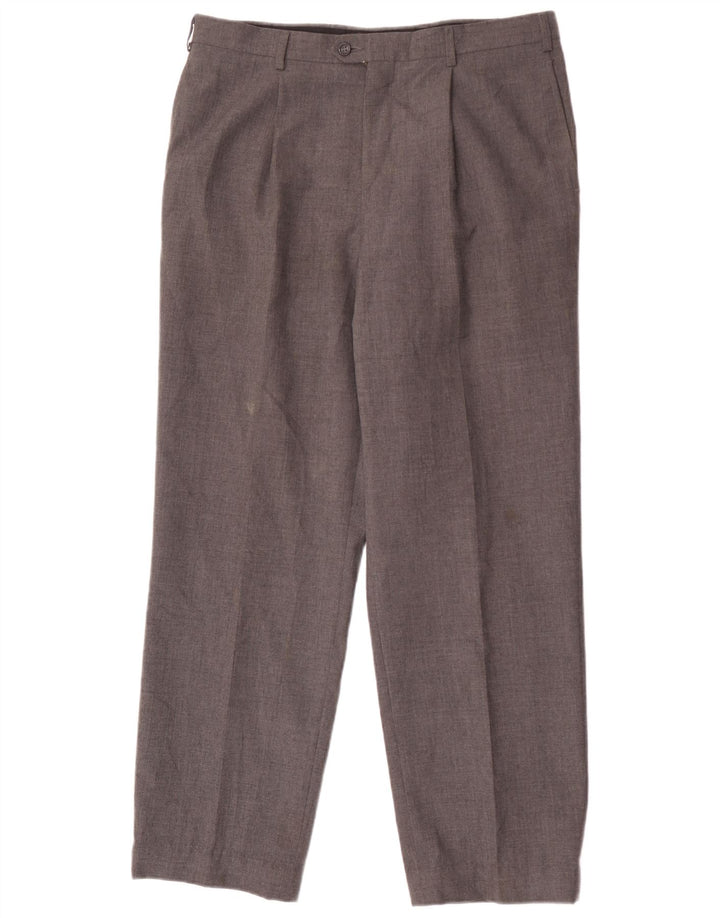 Yves Saint Laurent Pantalon de costume droit homme W36 L30 Gris Polyester