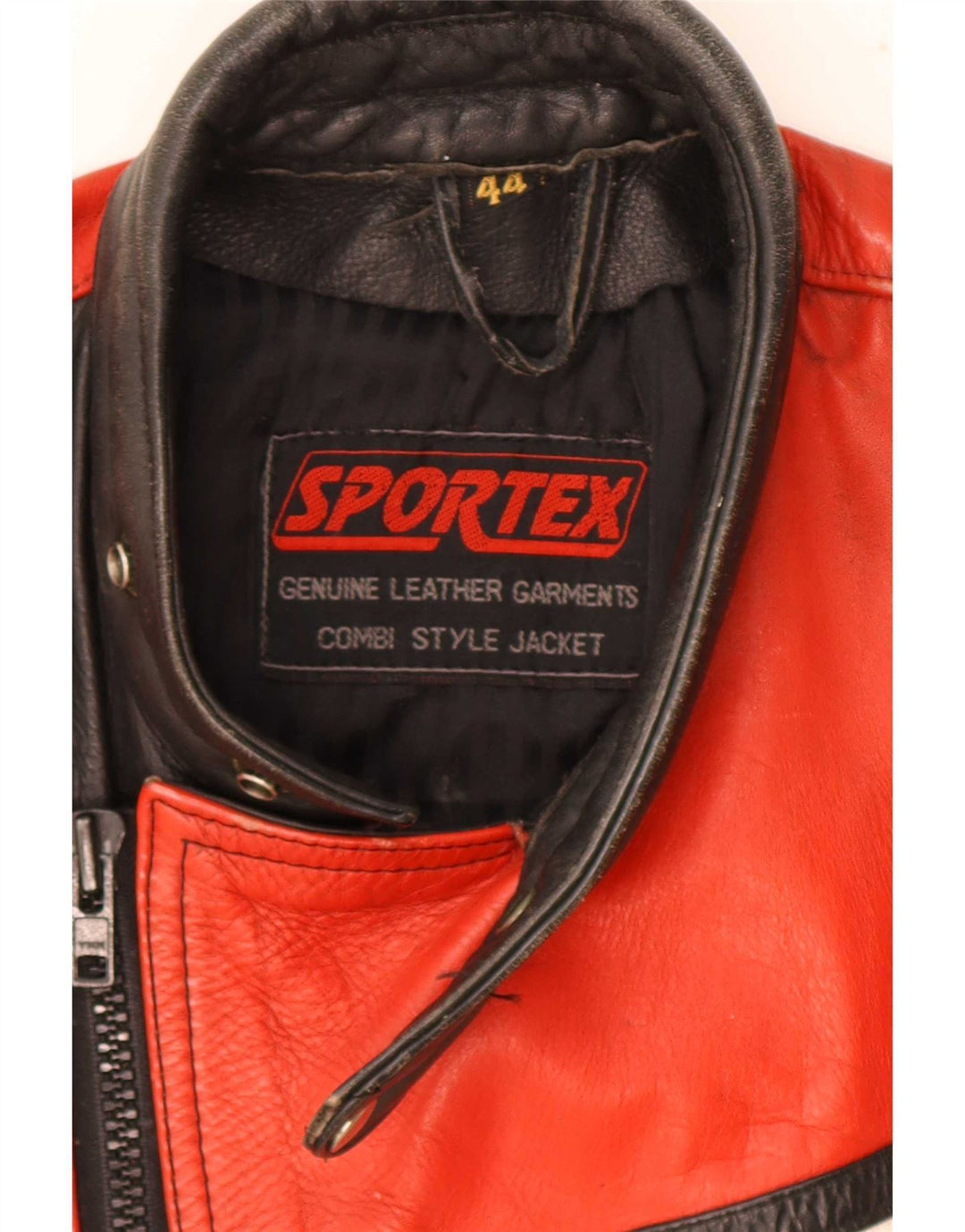 Sportex Veste Racer Homme IT 44 XS Cuir Colorblock Noir