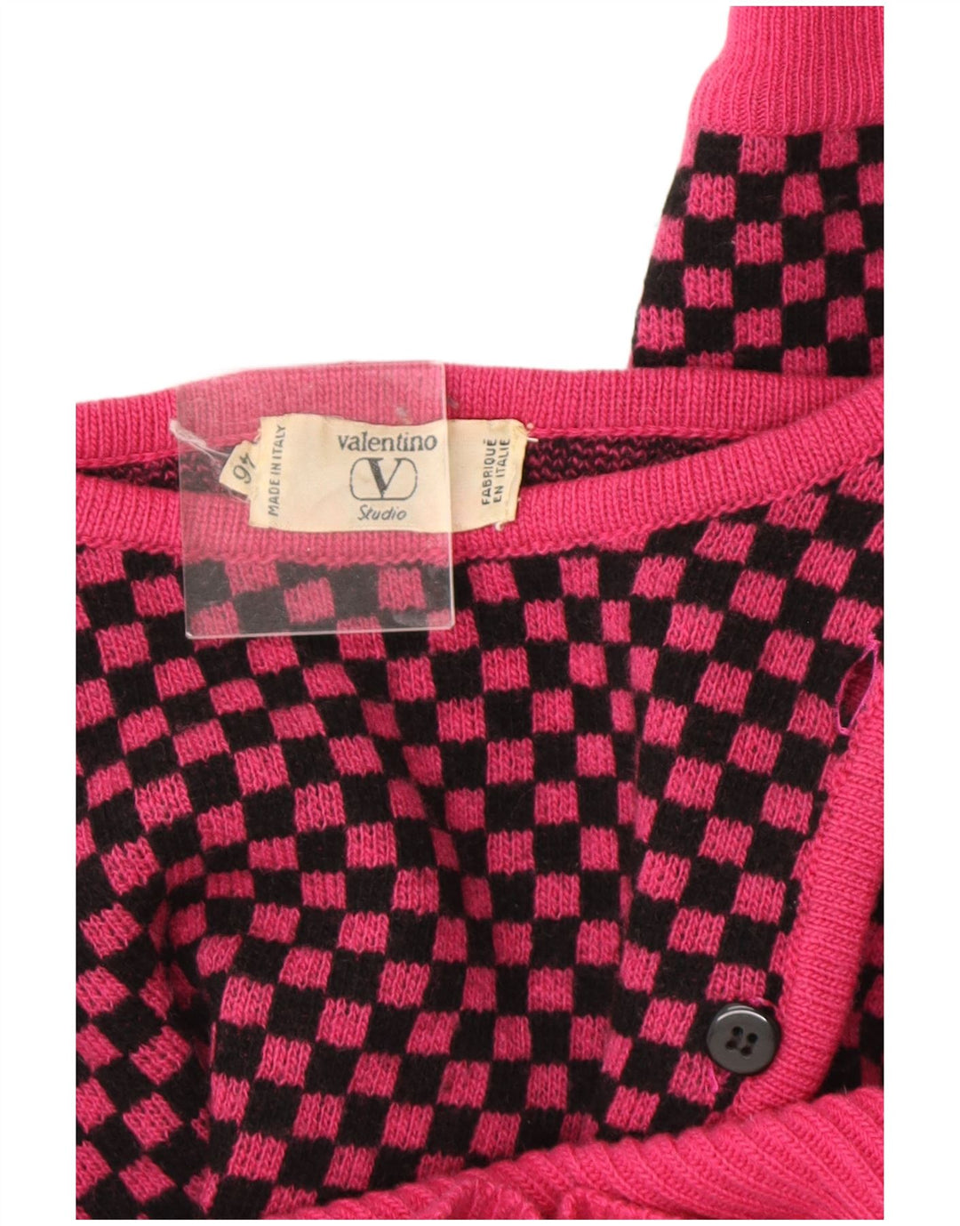 Valentino Femme Pull Col Bateau IT 46 Large Laine Vichy Rose