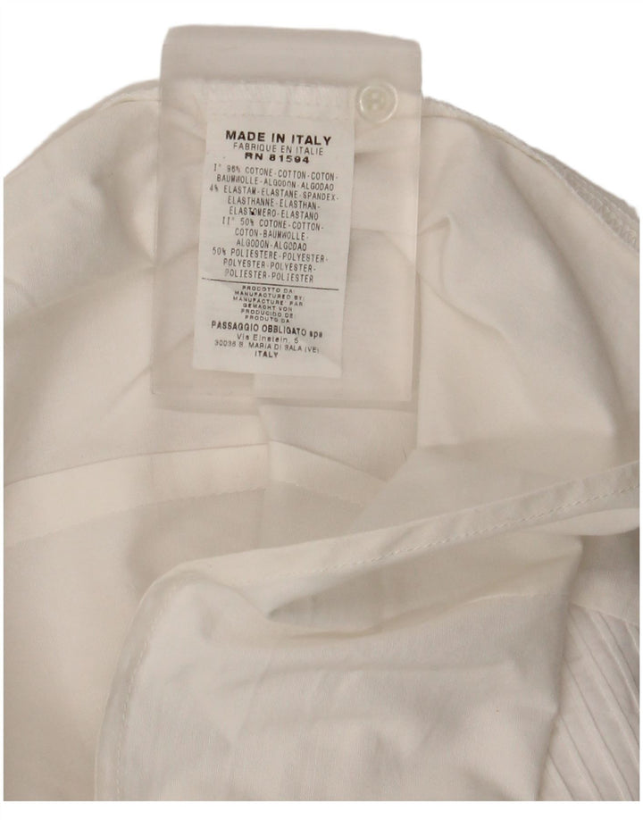 chemise femme vintage UK 14 Coton Blanc Moyen