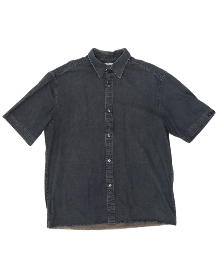 Paul Smith Chemise en jean à manches courtes pour homme en coton bleu marine Large