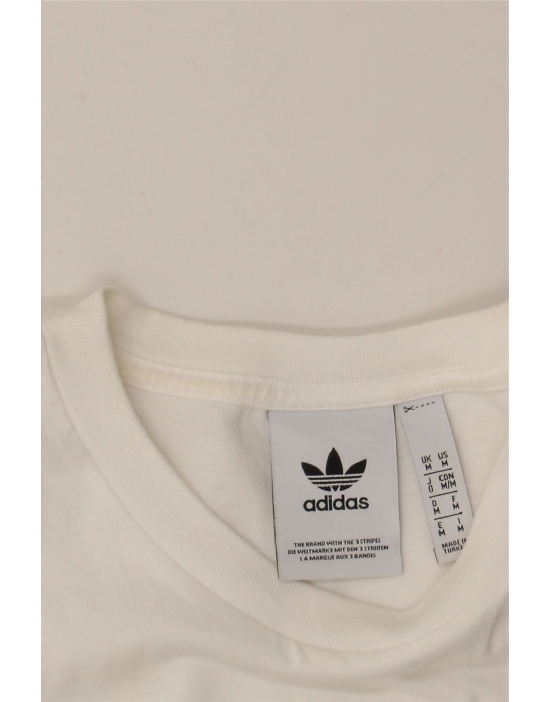 ADIDAS Mens Graphic T-Shirt Top Medium White Cotton Vintage Adidas and Second-Hand Adidas from Messina Hembry 