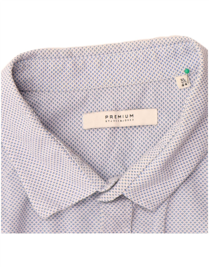 JACK & JONES Chemise Premium Homme Taille 44 XL Bleu Spotted Coton