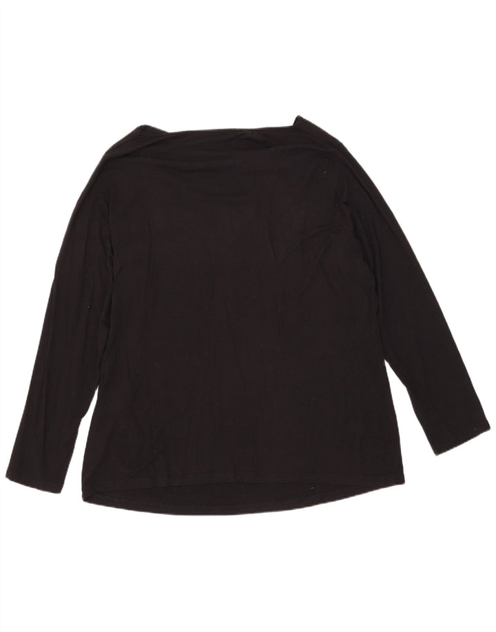 Perte by Krizia Haut à motif abstrait pour femme à manches longues UK 18 XL Noir