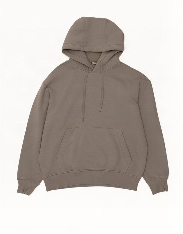 Zara Pull À Capuche Loose Fit Homme Gris Moyen Coton