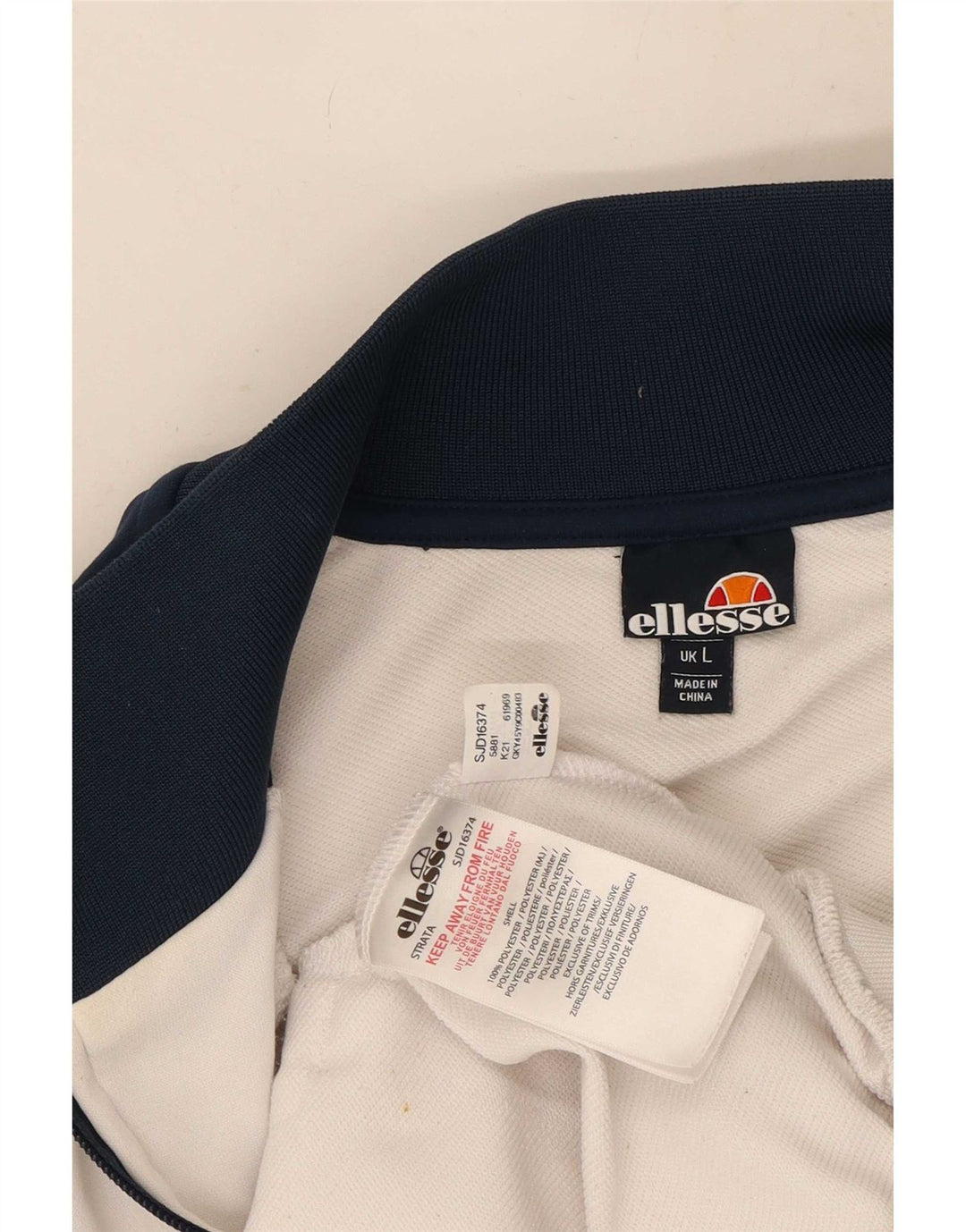 Ellesse Veste de survêtement pour homme Taille L Bleu marine Colorblock Polyester