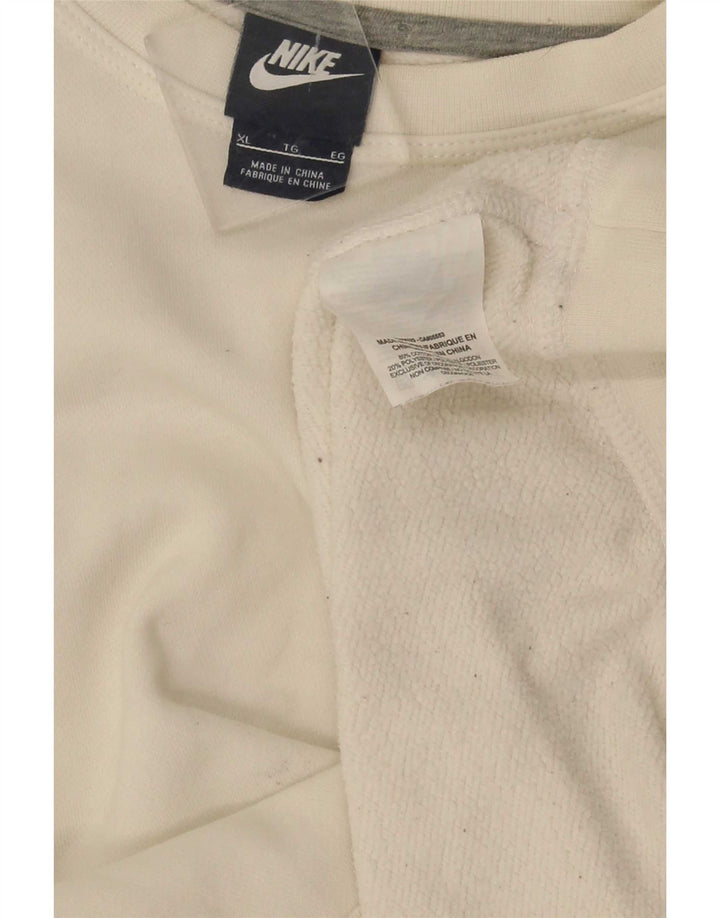 Nike Homme Sweatshirt Jumper XL Blanc Cassé Coton