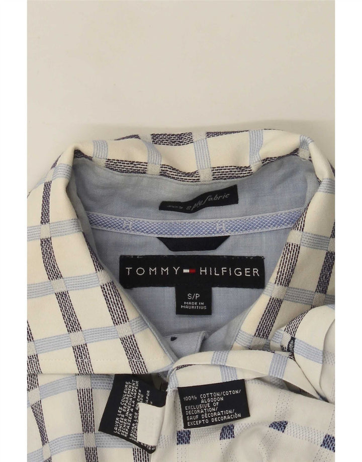 Tommy Hilfiger Chemise Homme Petit Carreau Blanc Coton