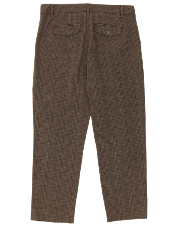 Gap Pantalon de costume droit pour femme UK 8 Small W30 L27 Gris à carreaux Polyester
