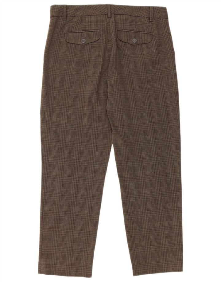 Gap Pantalon de costume droit pour femme UK 8 Small W30 L27 Gris à carreaux Polyester