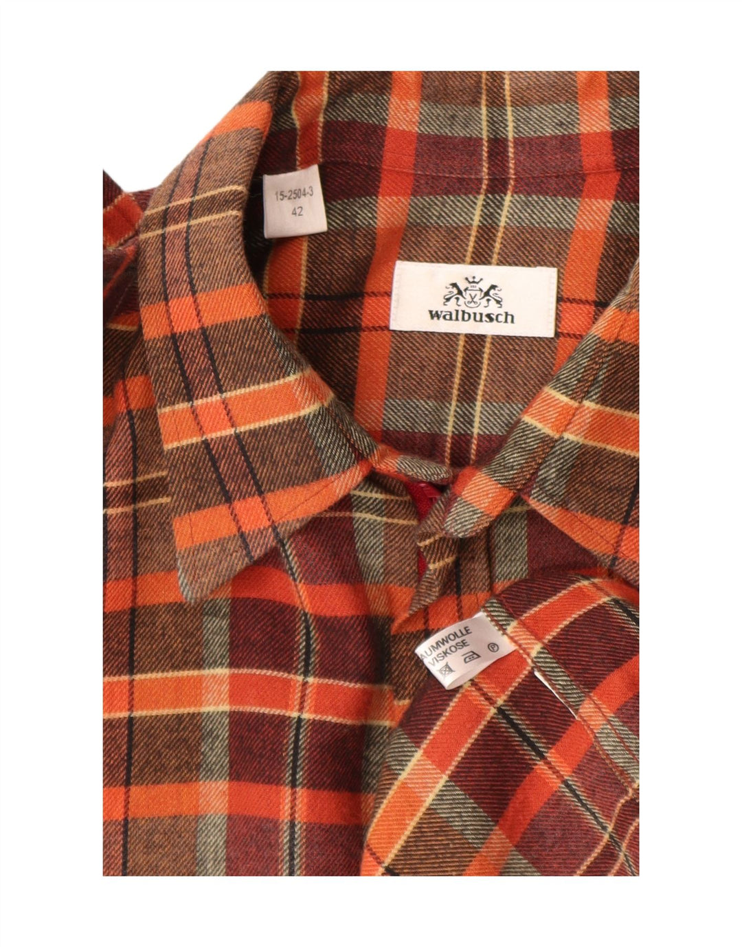 Walbusch Chemise en flanelle pour homme Taille 42 Grand coton à carreaux multicolore