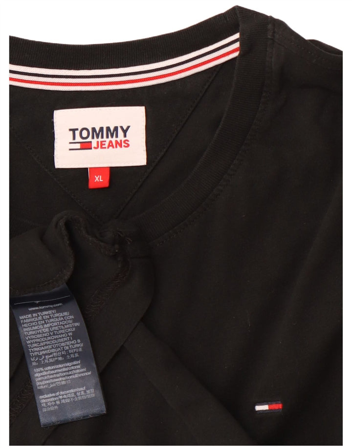 TOMMY HILFIGER T-Shirt Homme Top XL Noir Coton