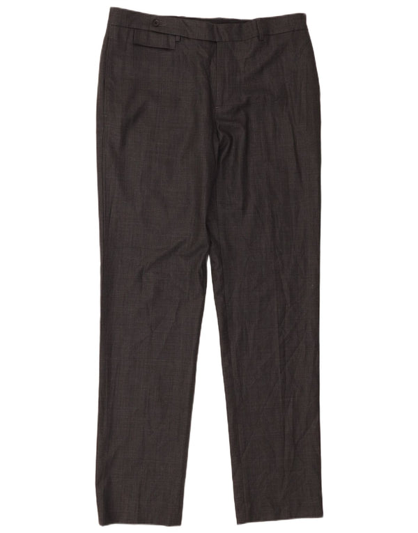 Zara Pantalon de costume droit pour homme EU 44 Large W34 L34 Gris Laine