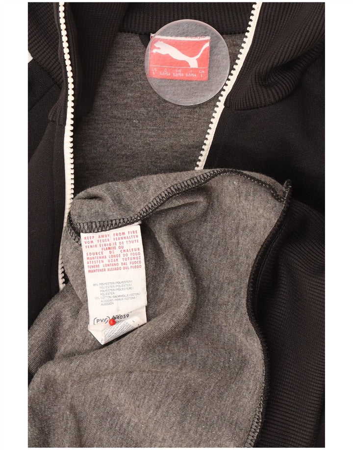 Puma Veste de survêtement graphique pour homme Large Noir Colorblock Polyester