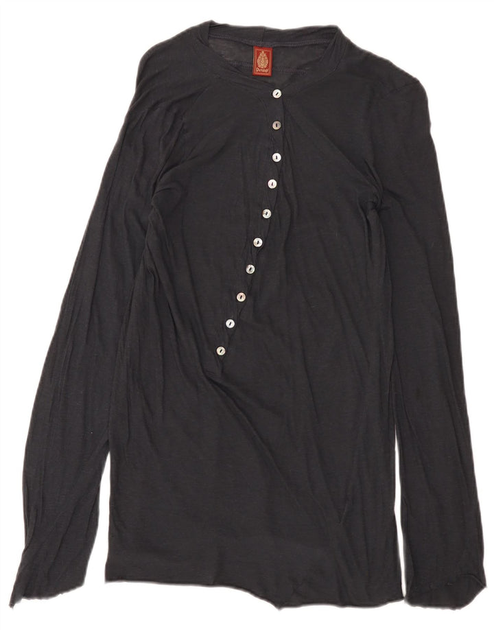 Dondup Haut à manches longues pour femme UK 10 Small Bleu marine