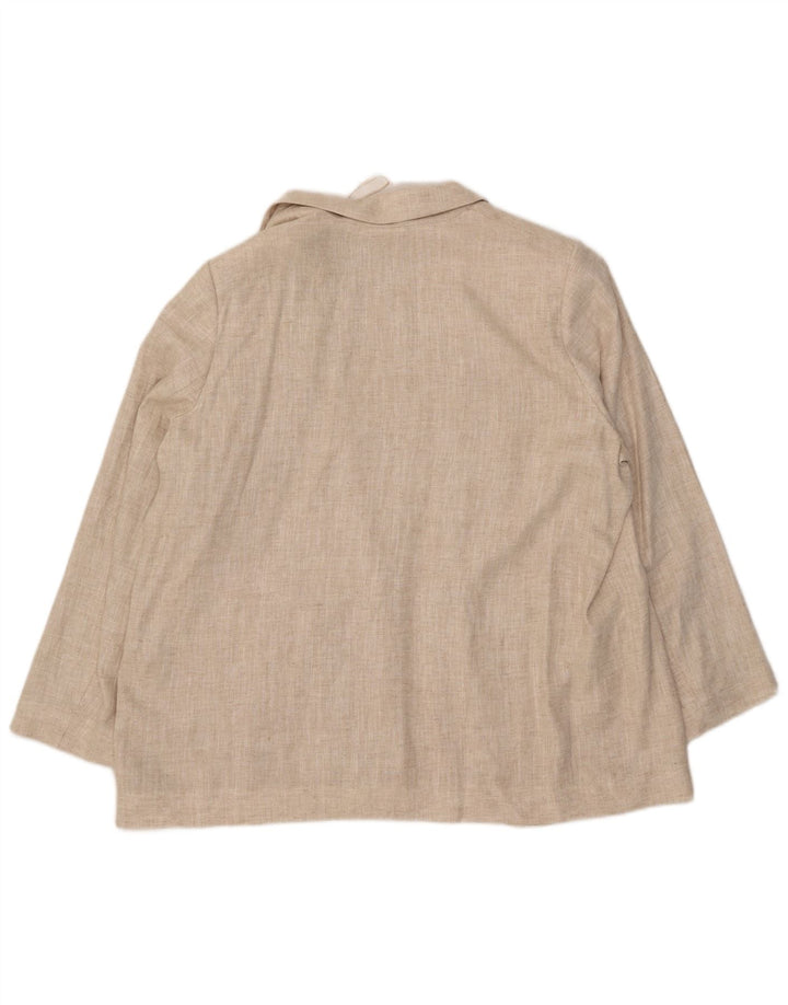 MARKS & SPENCER Veste blazer ouverte pour femme UK 20 2XL Lin beige