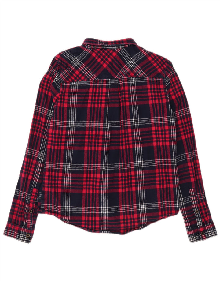 Superdry Chemise en flanelle pour femme UK 14 en coton à carreaux rouge moyen