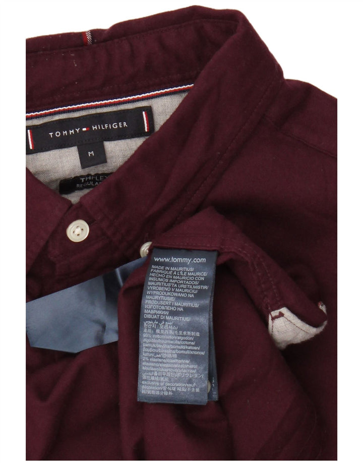 Tommy Hilfiger Chemise Regular Fit Homme Coton Bordeaux Moyen