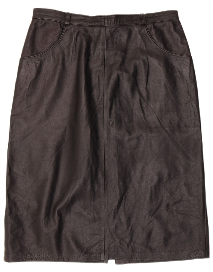 jupe en cuir femme vintage W32 Grand Noir