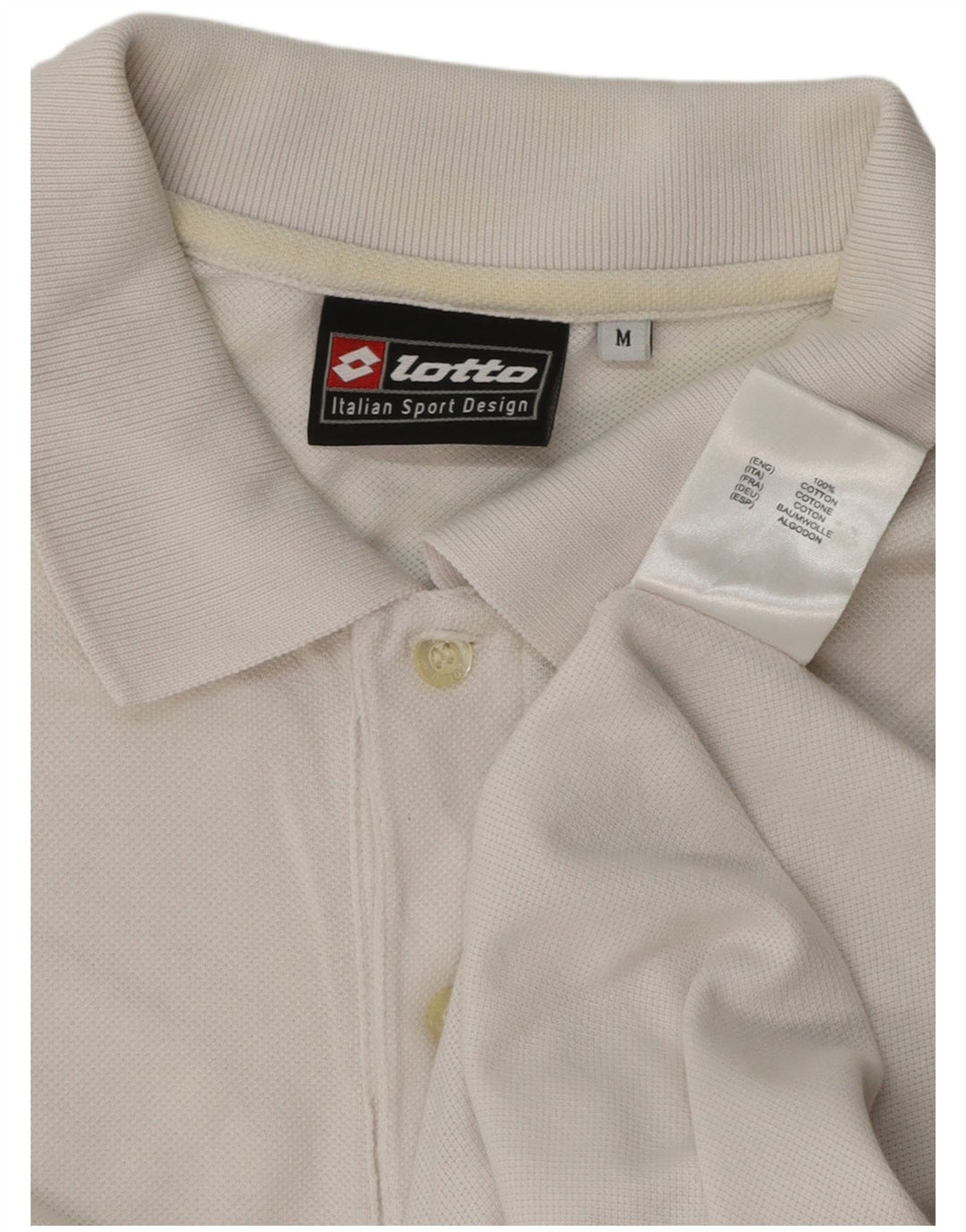 Lotto Polo Homme Blanc Moyen Coton
