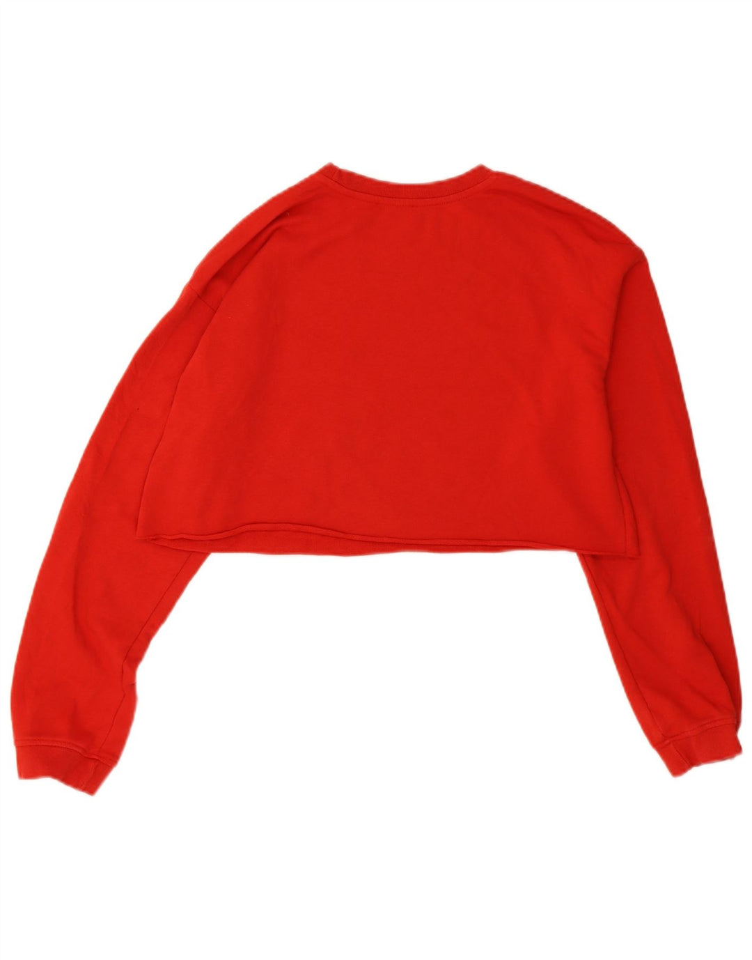 Zara Womens Graphic Crop Sweatshirt Jumper UK 14 Coton Rouge Moyen