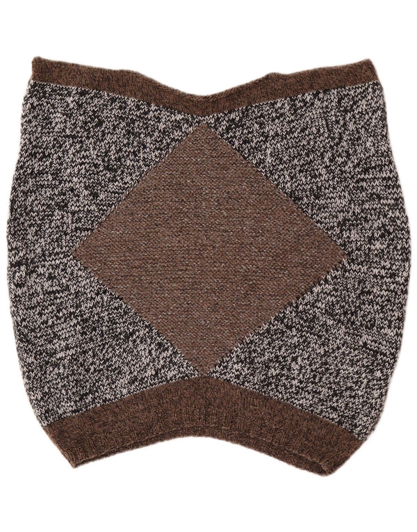 vintage Femmes Manches Courtes Bouton Cou Jumper Pull UK 14 Gris Moyen